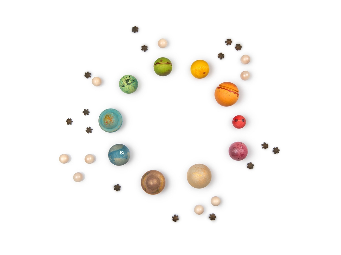 Conjunto De Brinquedo De Madeira Grapat Com Universo E Planetas (40 Peças)