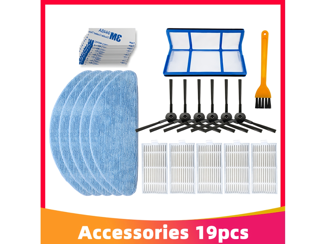 Lavável escova lateral filtro hepa pano mop para chuwi ilife v5 v5s v5s pro v3 v3s v50 x5 robô aspirador de pó acessórios