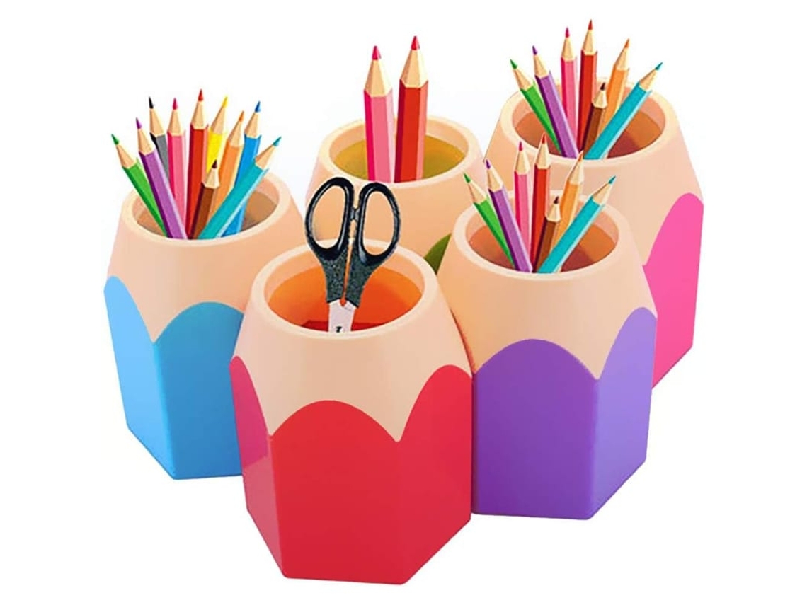 Suporte Para Lápis E Canetas Estojo De Escritório (5un) Armazenamento Organizer Escola Casa Bazar