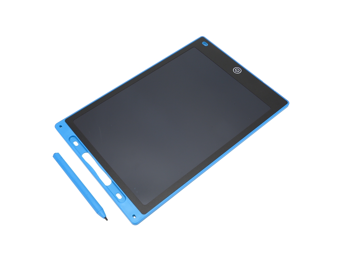 Tableta Lcd Para Crianças De 12 Polegadas, Tela Colorida Sensível À Pressão, Quadro Branco Com Apagador E Porta Lápis Azul Escuro
