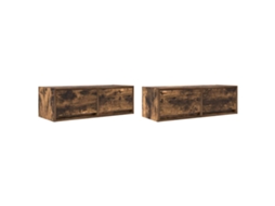 Tv Cabinet, Tv Cabinets Vidaxl Marrom Madeira Processada (80 X 31 X 25.5 Cm)