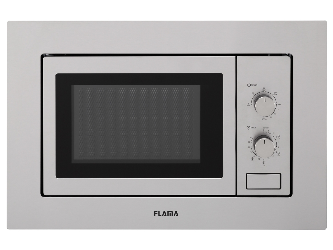 funzione scongelamento timer fino a 30 minuti FLAMA 1838FL Microonde 20 L senza grill grigio 6 programmi automatici interno bianco 