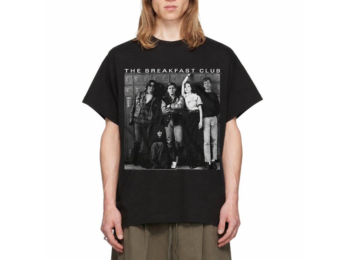 Rockinstone Breakfast Club Movie Bw Black Adult T-shirt Size:l