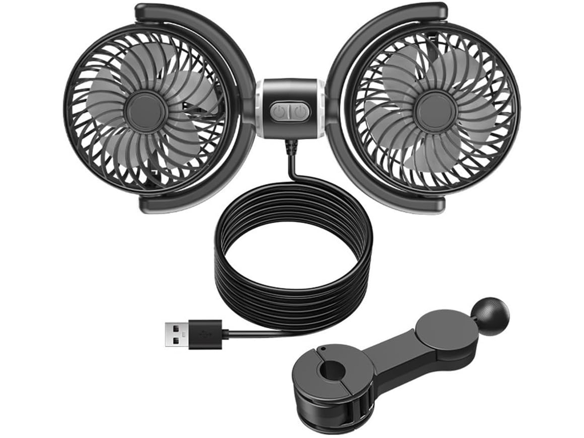 Ventilador Portátil Oscilante, Recarregável, Para Mesa E Coluna, Com
