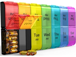 Porta Comprimidos Extragrande Para 2 Comprimidos Por Dia Diário 7 Dias À Prova De Luz Vitaminas/medicamentos/suplementos E Óleo Aquaforge