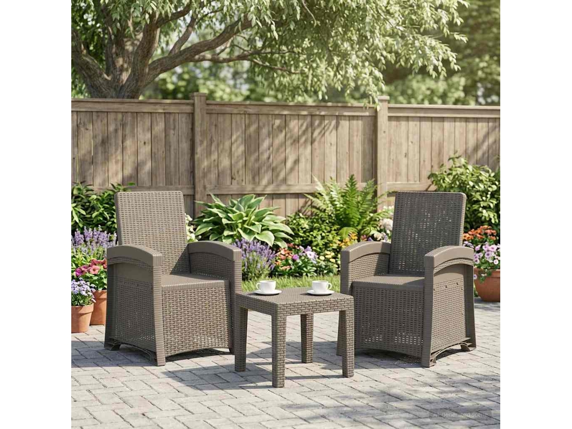 Vidaxl Cadeira De Jardim Reclinável Com Aparência De Rattan 2 Unid. Pp