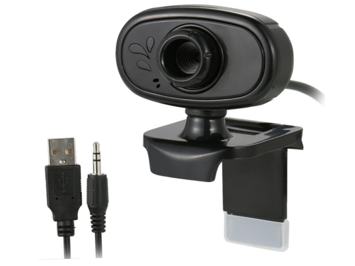 Webcam para computador com microfone, 480p, com clipe, USB 2.0, preta. Bestvite (preta).