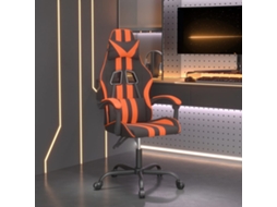 Vidaxl Cadeira Gaming Giratória Couro Artificial Preto E Laranja