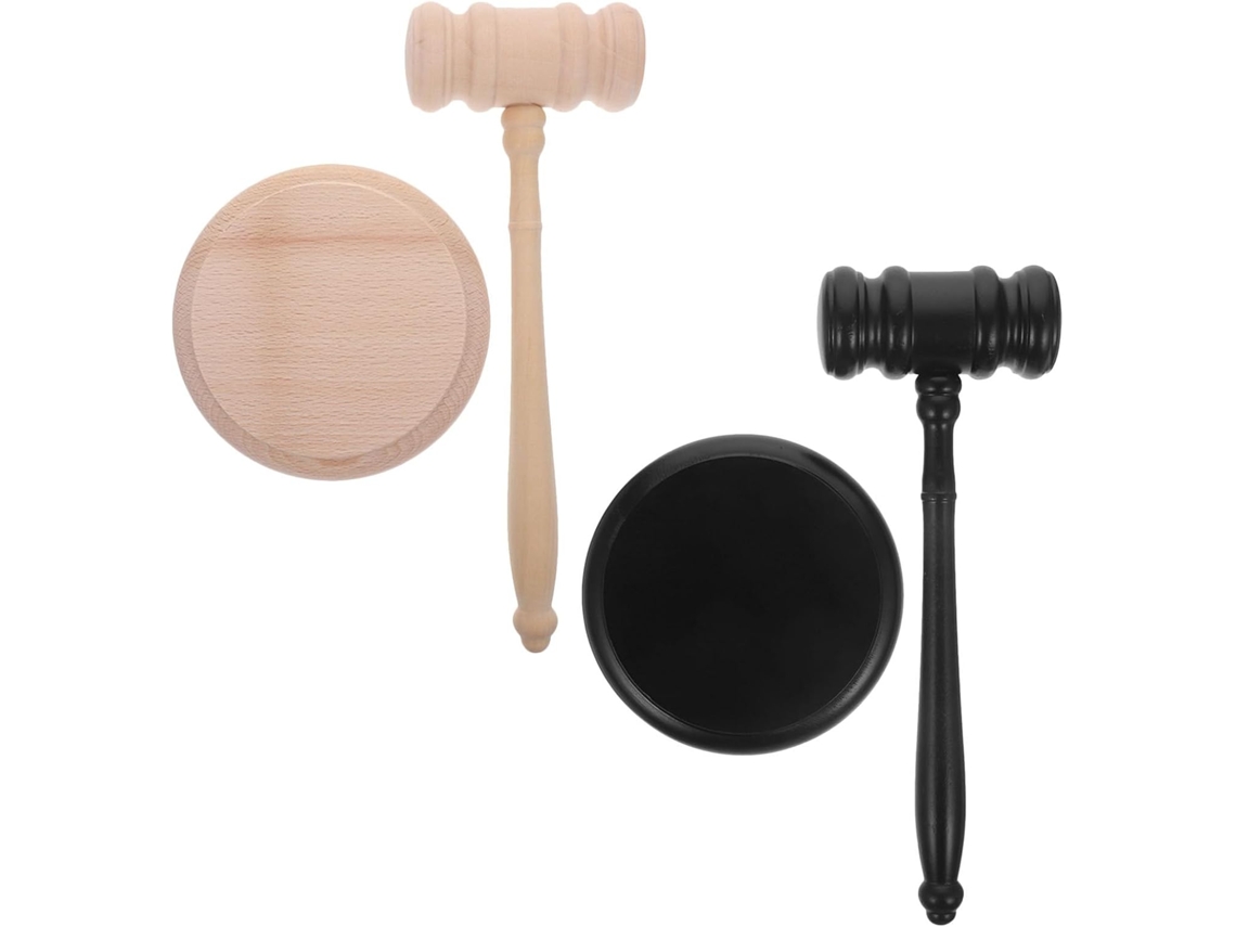 Conjunto de 2 blocos de madeira Topbathy para juízes, portátil, leve