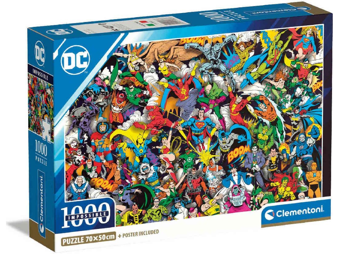 Puzzle Impossible DC Liga da Justiça 1000 Peças CLEMENTONI (Idade Mínima Recomendada: ‍14 Anos)