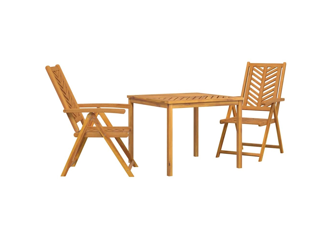 Maison Exclusive - Conjunto De Jantar Para Jardim 3 Pcs Castanho