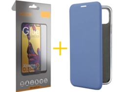 Kit Capa + Película de Vidro Full iPhone 11 Pro Max Skyhe PRM Flip Cover Azul