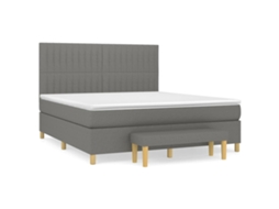 Box Spring Bed, Box Spring Beds Vidaxl Cinzeto Tecido (180 X 200 Cm)