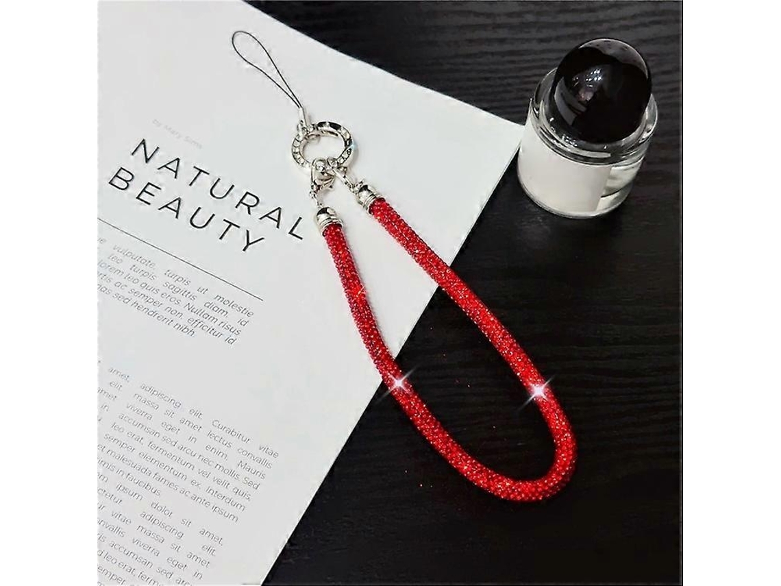Pulseira Para Celular Com Decoração Brilhante De Strass, Alça De Mão, Comprimento: 25 Cm - Vermelho Perfeito_mgf