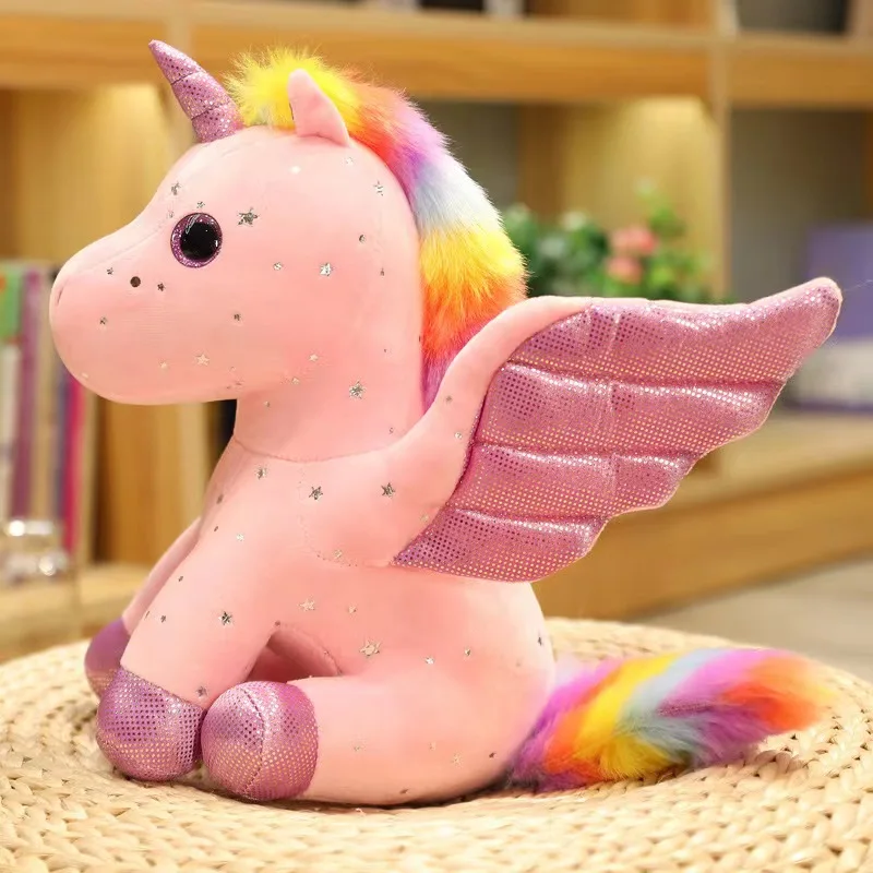 (rosa 30cm) Almofada De Pelúcia Unicórnio Anjo Fofo, Decoração Para Casa