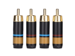 Aetheria conector Rca Loto R1759 Fibra de Carbono Latão Dourado 4pcs para Áudio Profissional