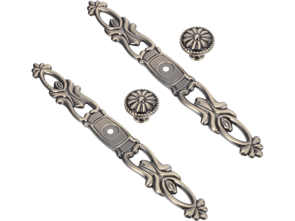Conjunto De 2 Puxadores Retrô Europeus Collbath, Fácil Instalação, Acabamento Em Liga De Zinco Bronze, Design Ergonômico