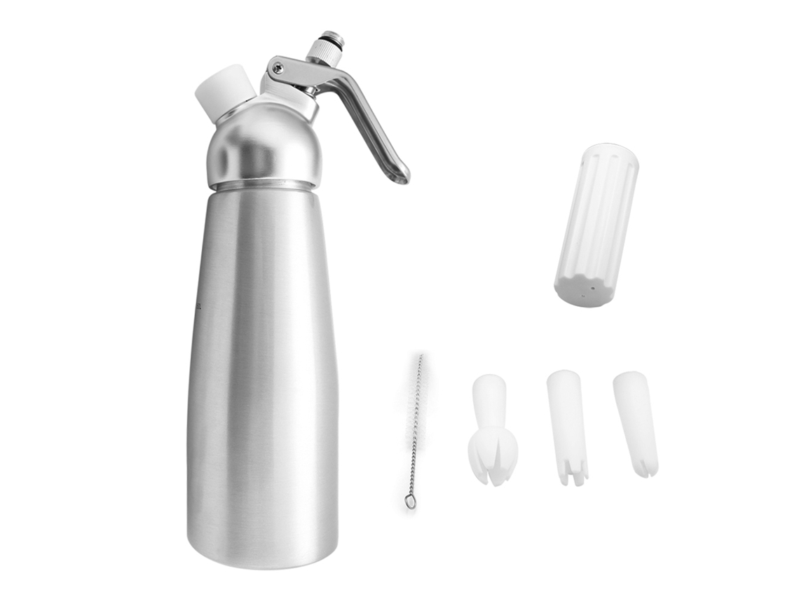 Dispensador De Creme De Chantilly De Alumínio Com Três Bicos, 1000ml, Cozinha