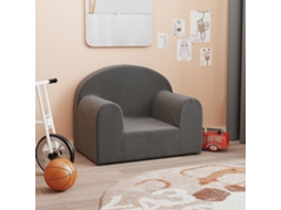 Vidaxl Sofá Infantil Pelúcia Macia Antracite