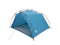 Conjunto 1 Tenda Túnel Vidaxl Azul Poliéster (4 Pessoas)