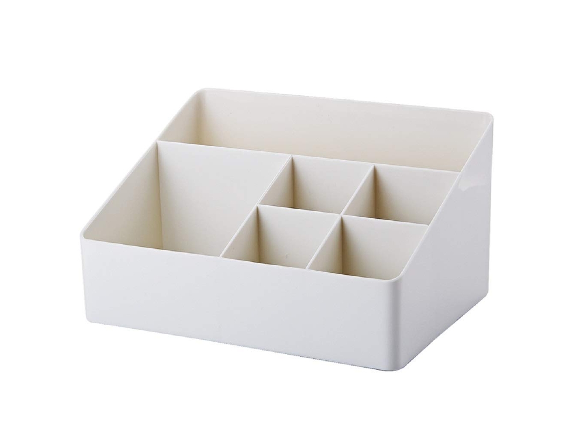 Organizador De Cama, Organizador De Maquiagem E Caixa De Exposição 6 Compartimentos Aquaforge (branco)