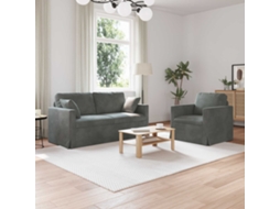 Vidaxl Conjunto De Sofás 2 Pcs Cinza Escuro 158 X 78 X 80 Cm Veludo