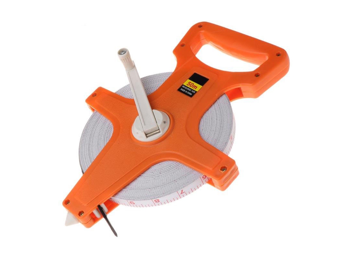 Medidor De Fita Manual Com Ponta Sunflare (50 Metros)