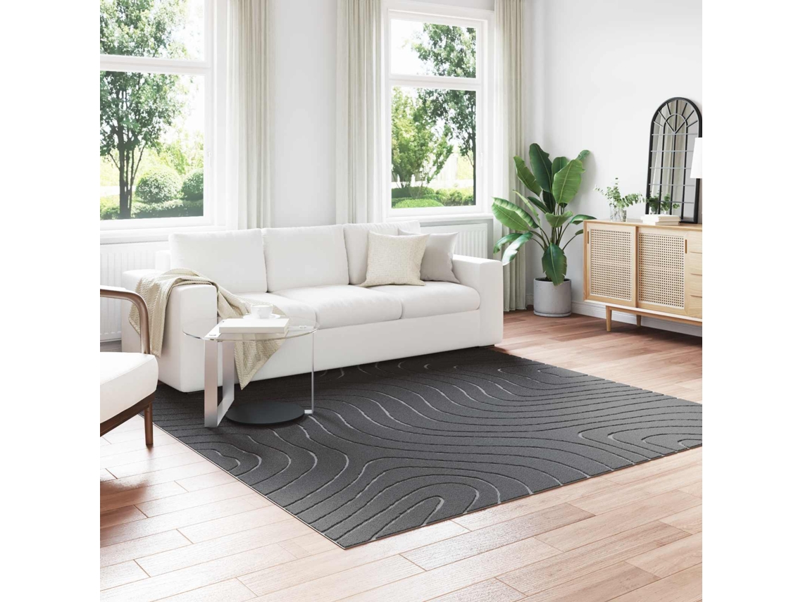 Vidaxl Tapete Para Uso Interno E Externo Palmeras Antracite Poliéster