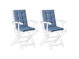 Conjunto De 2 Cojines De Respaldo/asiento Beliani Maui Premium De Poliéster Azul 42x95x5