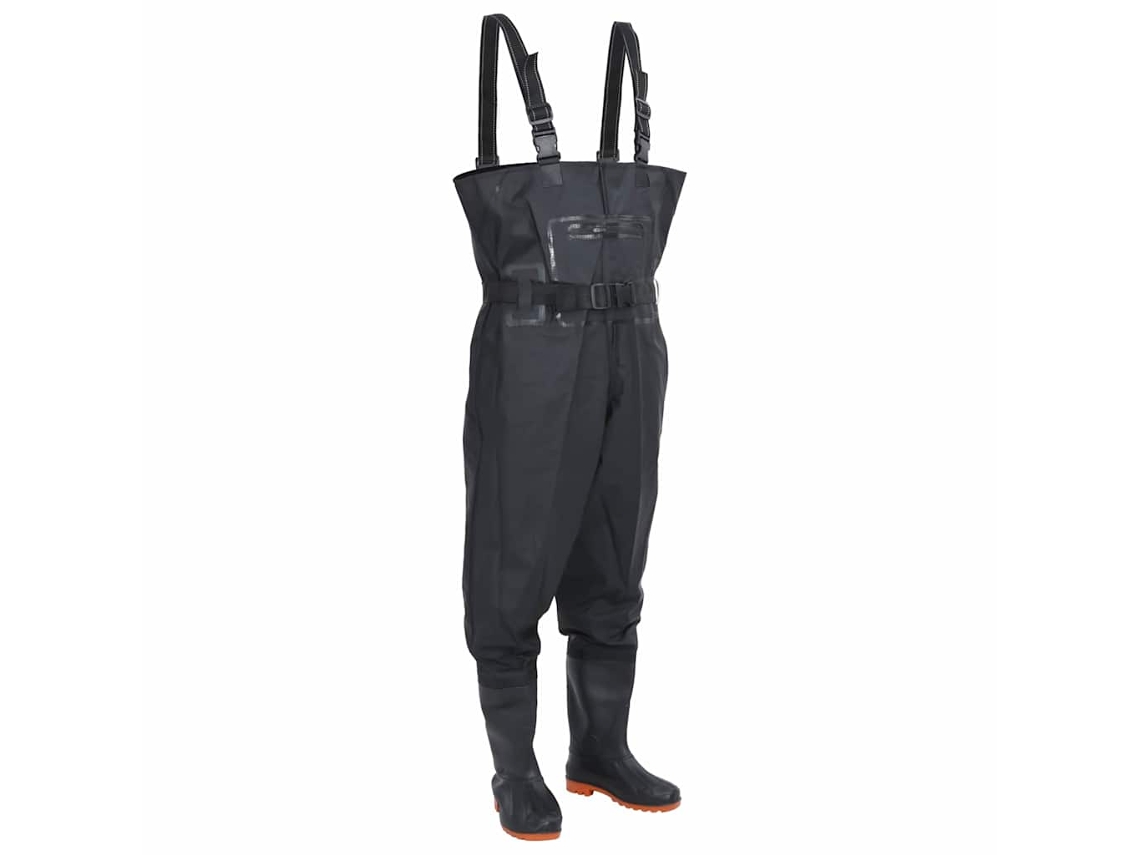 Vidaxl Jardineiras Com Botas E Cinto Tamanho 43 Preto