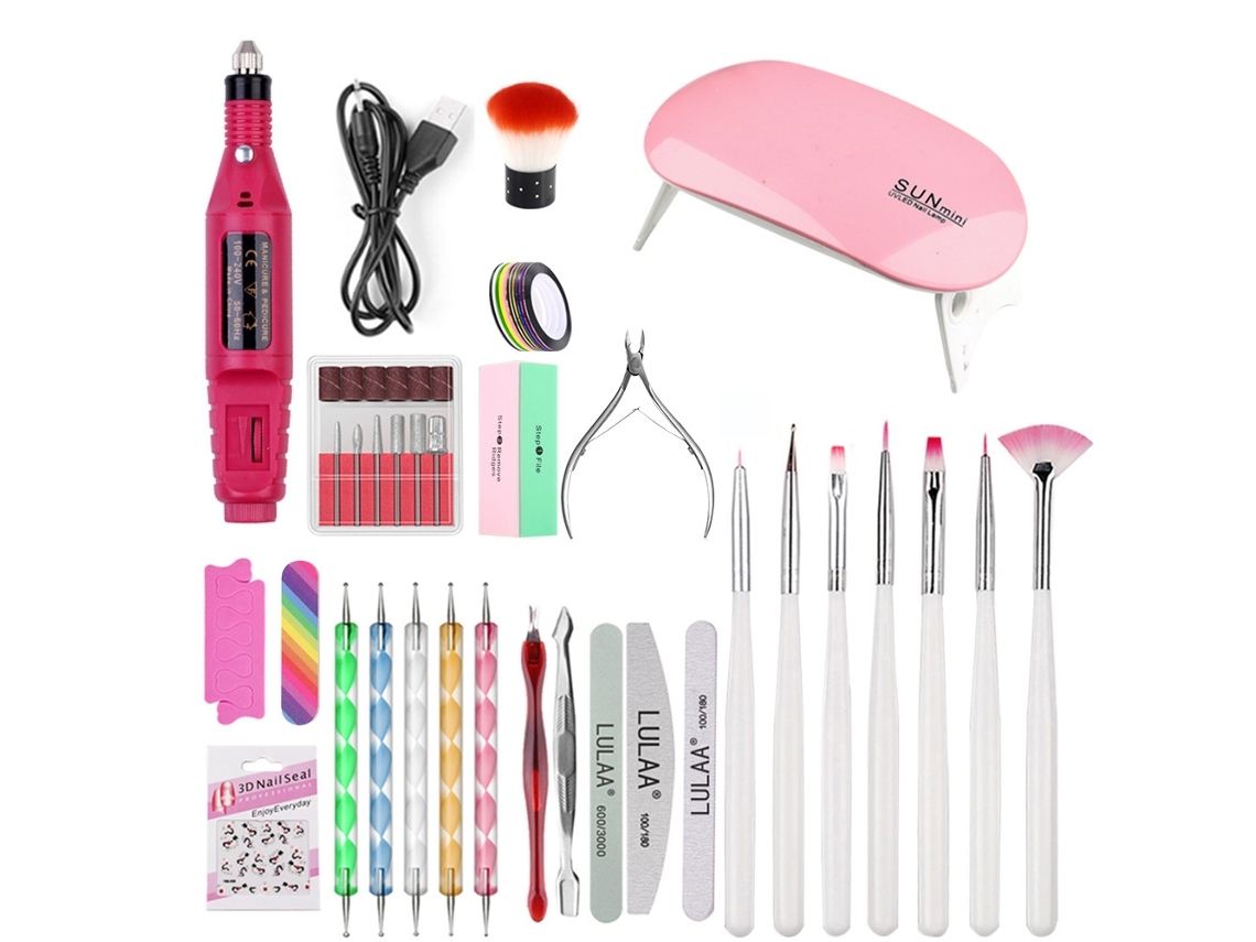 Conjunto De Ferramentas De Manicure Com Secador E Lixadeira Veanxin