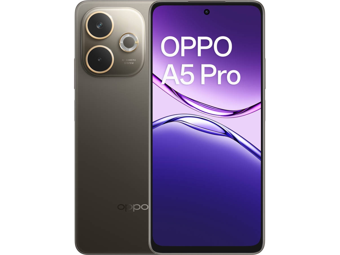 Bundle Smartphone OPPO A5 Pro 4G (6,67'' - 256 GB - Preto) + Capa Transparente