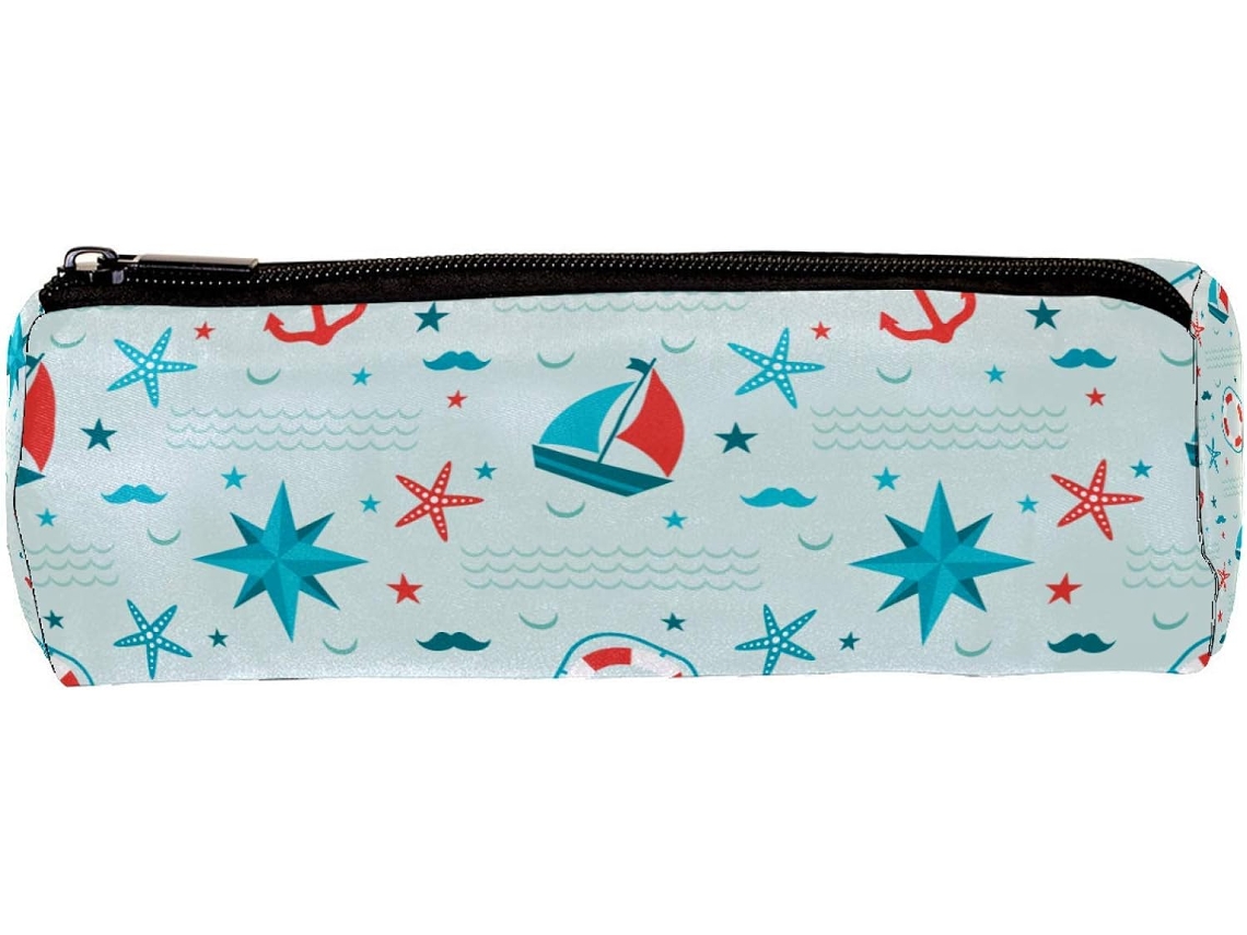 Organizador de mesa náutico com estrela-do-mar e âncora, item essencial para escola e escritório.