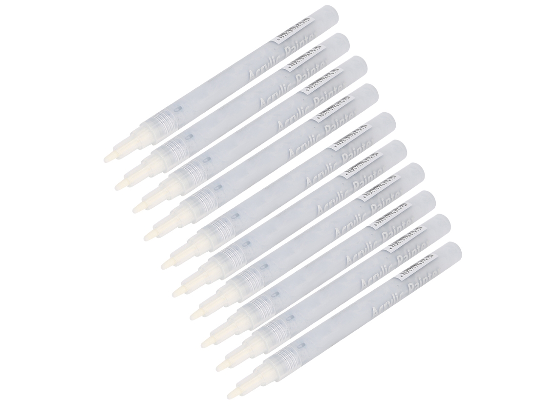 10pcs Marcadores De Tinta Acrílica 1100m Para Dibujo Libre, Diy Piedras, Tazas, Vidrio, Madera, Gris Frío - Art Supplies