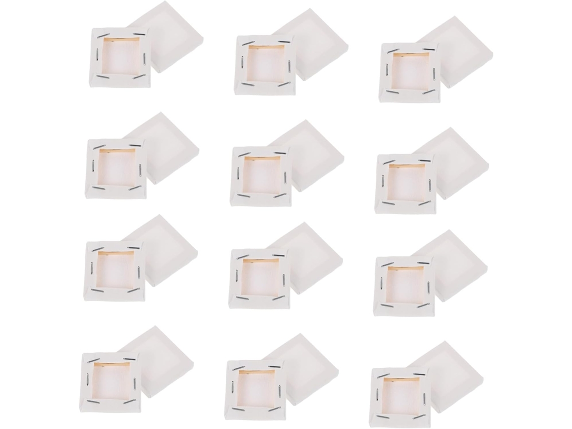 24 Telas Pequenas 5x5cm com Molduras em Branco para Pinturas a Óleo Ou Aquarela Bordas CHABERLU