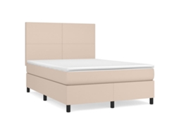 Box Spring Bed, Box Spring Beds Vidaxl Marrom Couro Artificial (140 X 190 Cm)