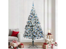 Vidaxl Árvore De Natal Artificial Branco 240 Cm Pvc, Aço E Plástico