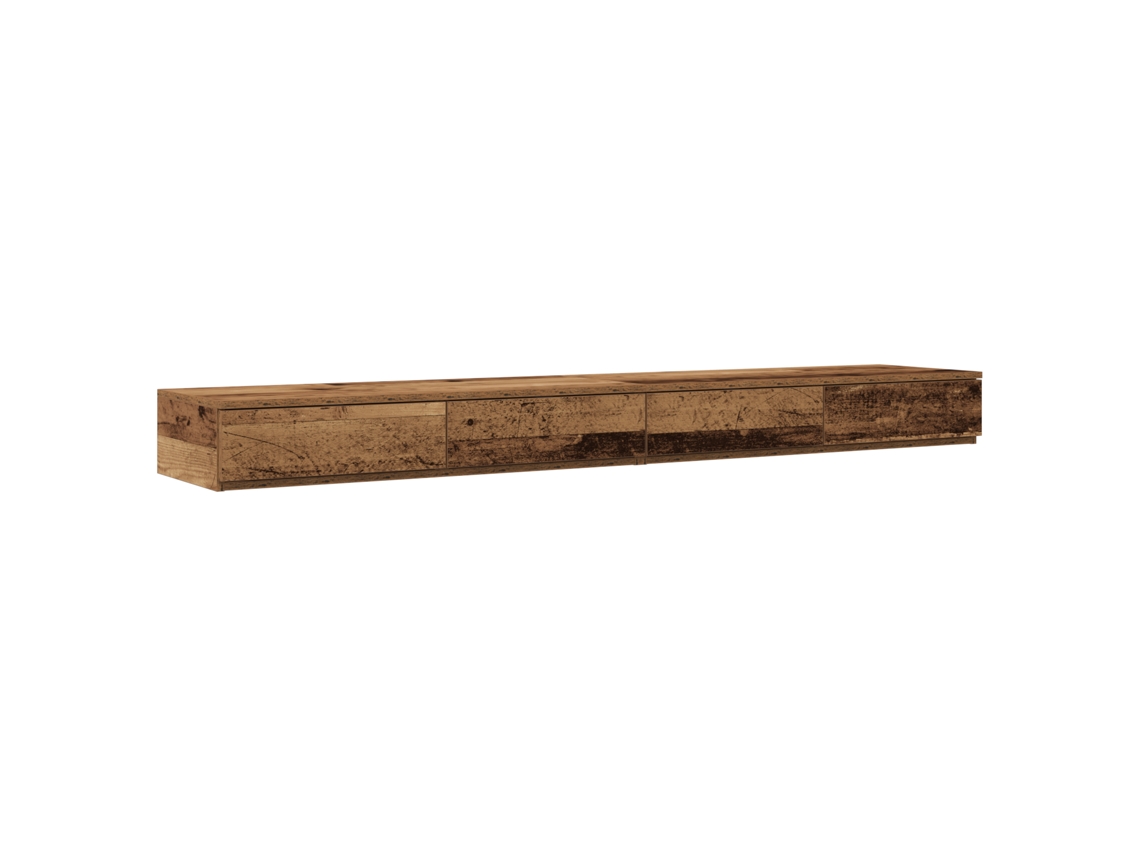 Mesa De Cabeceira Estilo Industrial Vidaxl Castanho Madeira Recuperada Maciça (180x36.5x16.5cm)
