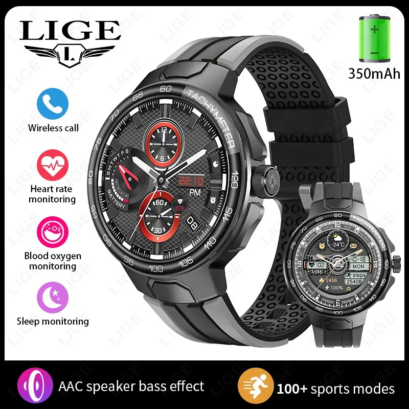 (silicone Preto E Cinza) Militar Gps Smart Watch 1.43 Polegadas Hd Tela Frequência Cardíaca Sports Tracker
