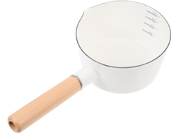 Panela De Leite Esmaltada Estilo Japonês Branco 14 Cm - Resistente Ao Calor Para Cozinhar