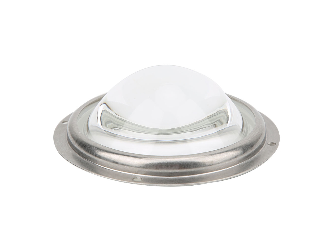 Lente Condensadora Led 100mm 60° Vidro Óptico 20 200w com Suporte Fixo e Anel de Borracha | S/MARCA