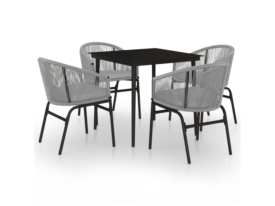 Maison Exclusive - 5 Pcs Conjunto De Jantar Para Jardim Cinzento