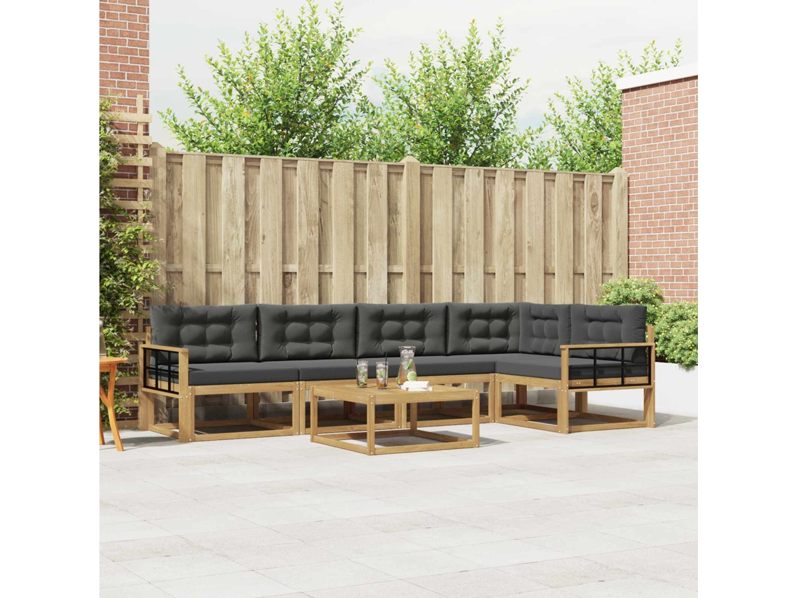 Vidaxl Conjunto De Sofás Para Exterior 6 Pcs Branco E Antracite