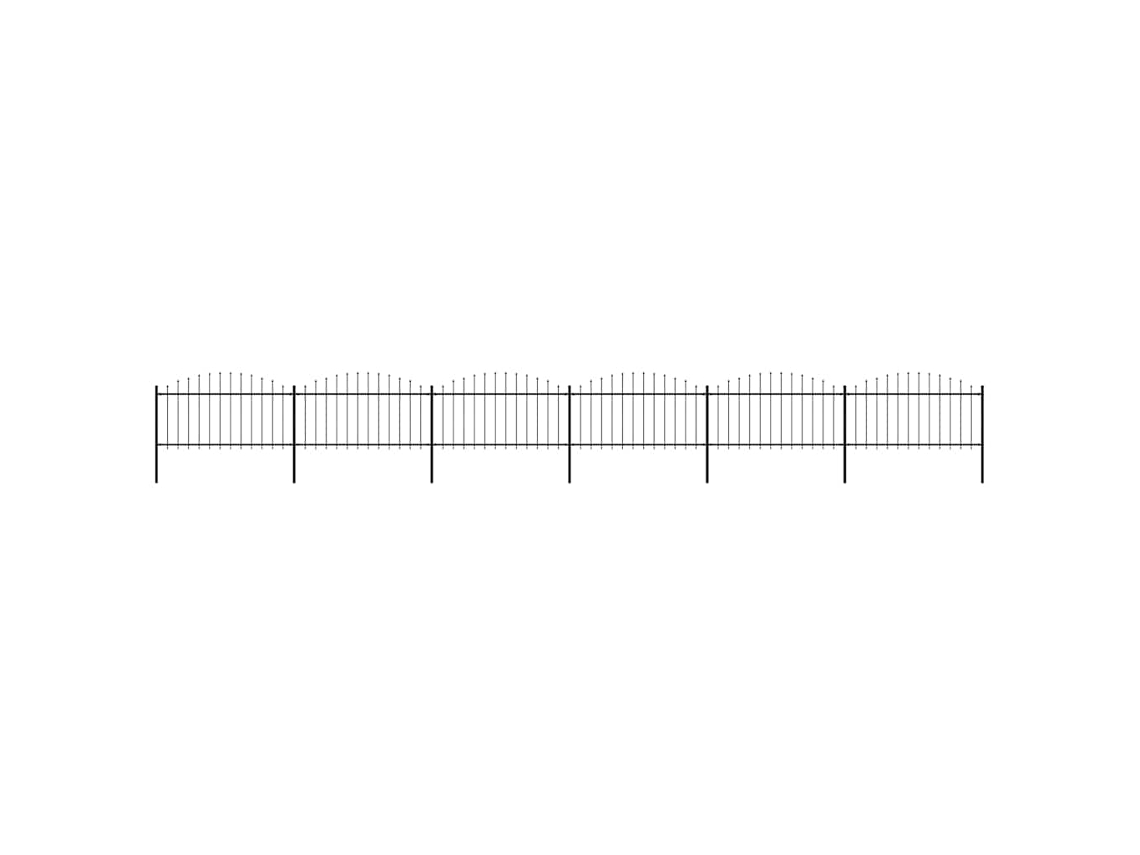Vidaxl Cerca De Jardim Com Topo Em Forma De Lança Em Aço 1005x150 Cm, Preta