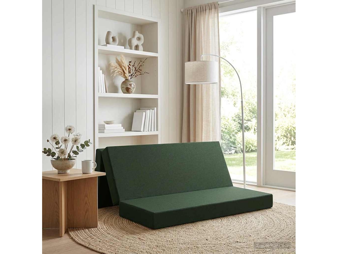 Vidaxl Sofá Cama Dobrável 200 X 67 X 45 Cm Verde-escuro