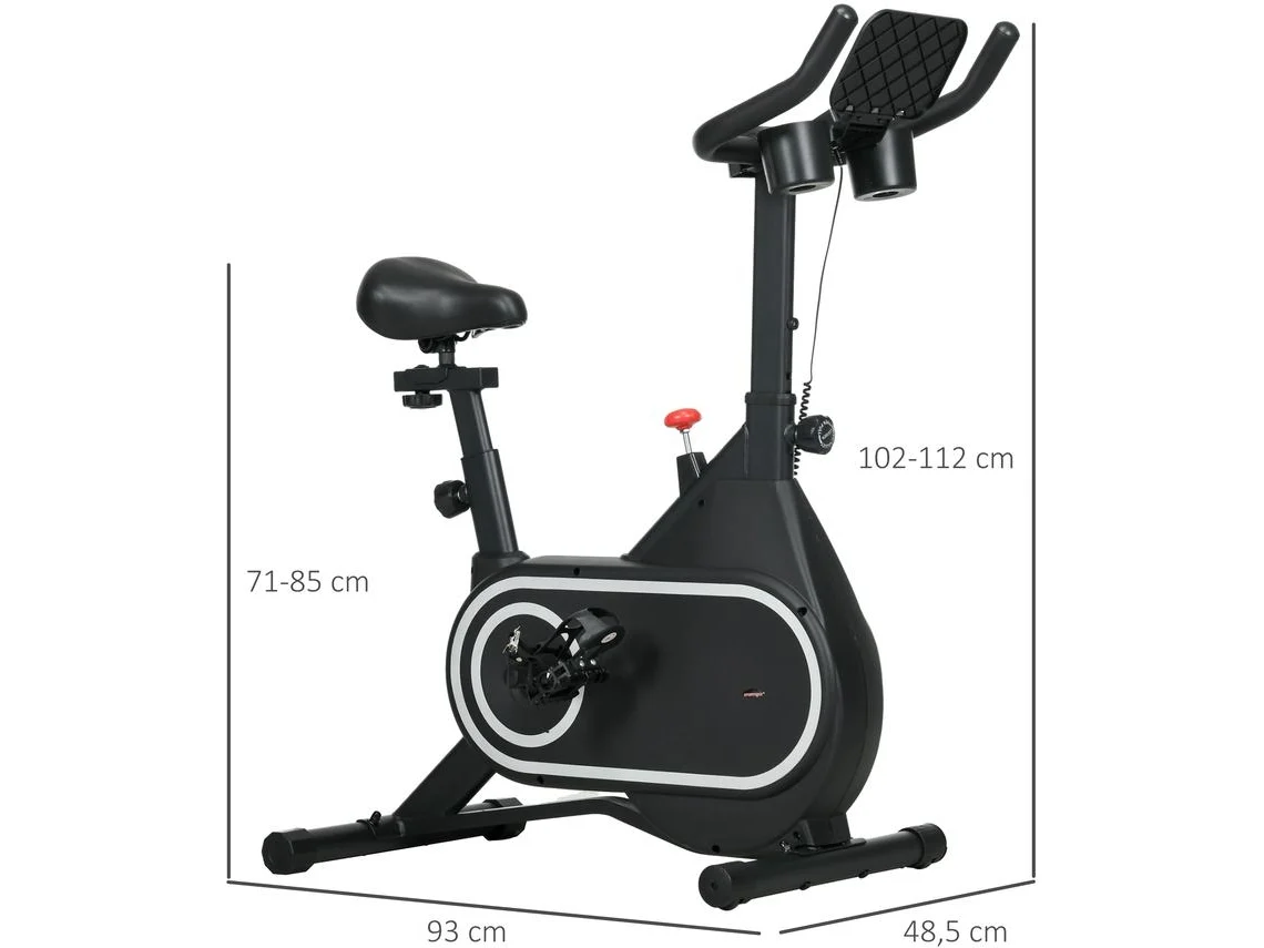 Bicicleta Estática Aço E Polietileno Cor Preto 93x48,5x102-112 Cm Sportnow