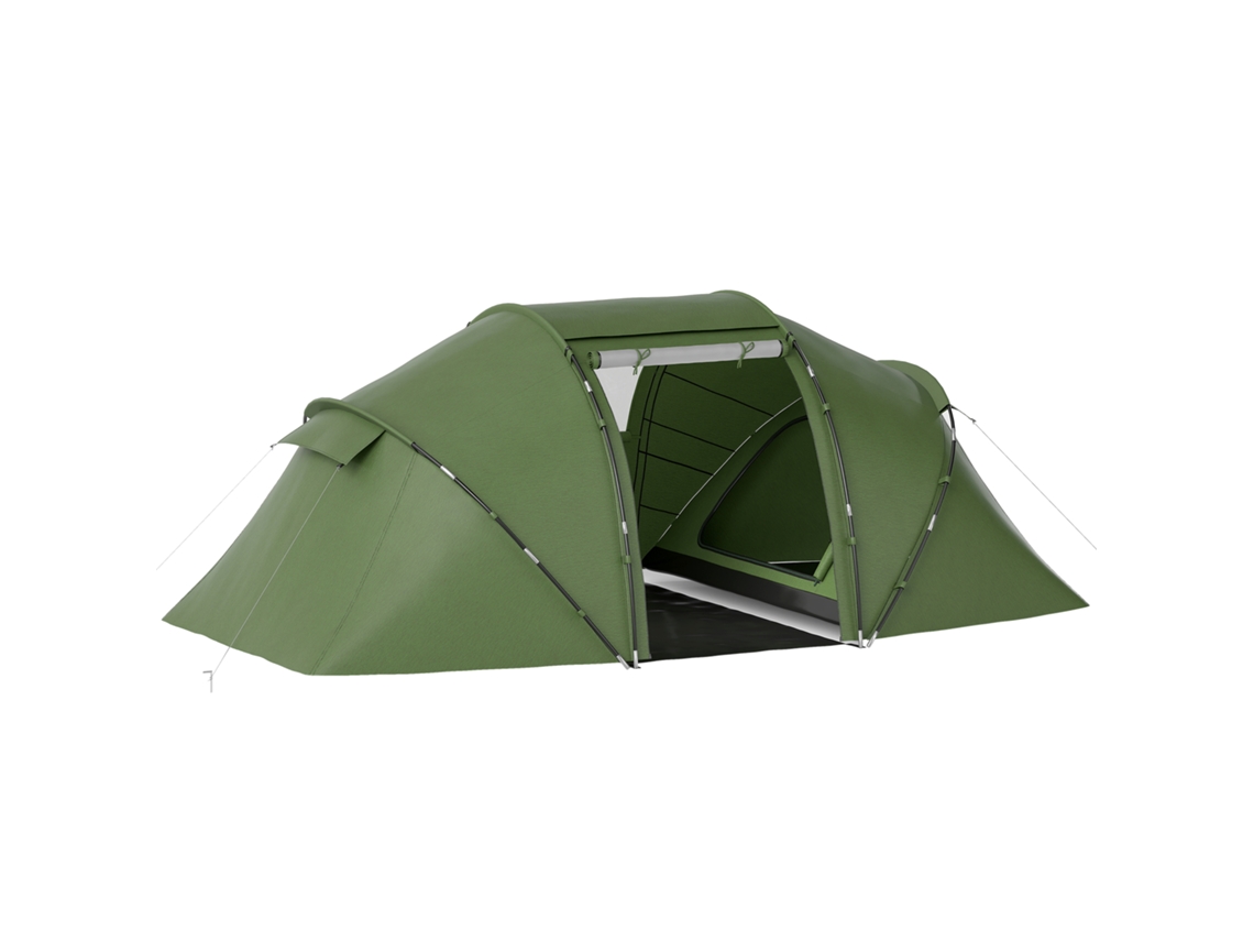 Barraca familiar 4-6 pessoas, 2 quartos, bolsa de transporte 430x240x170cm verde BTFORUS