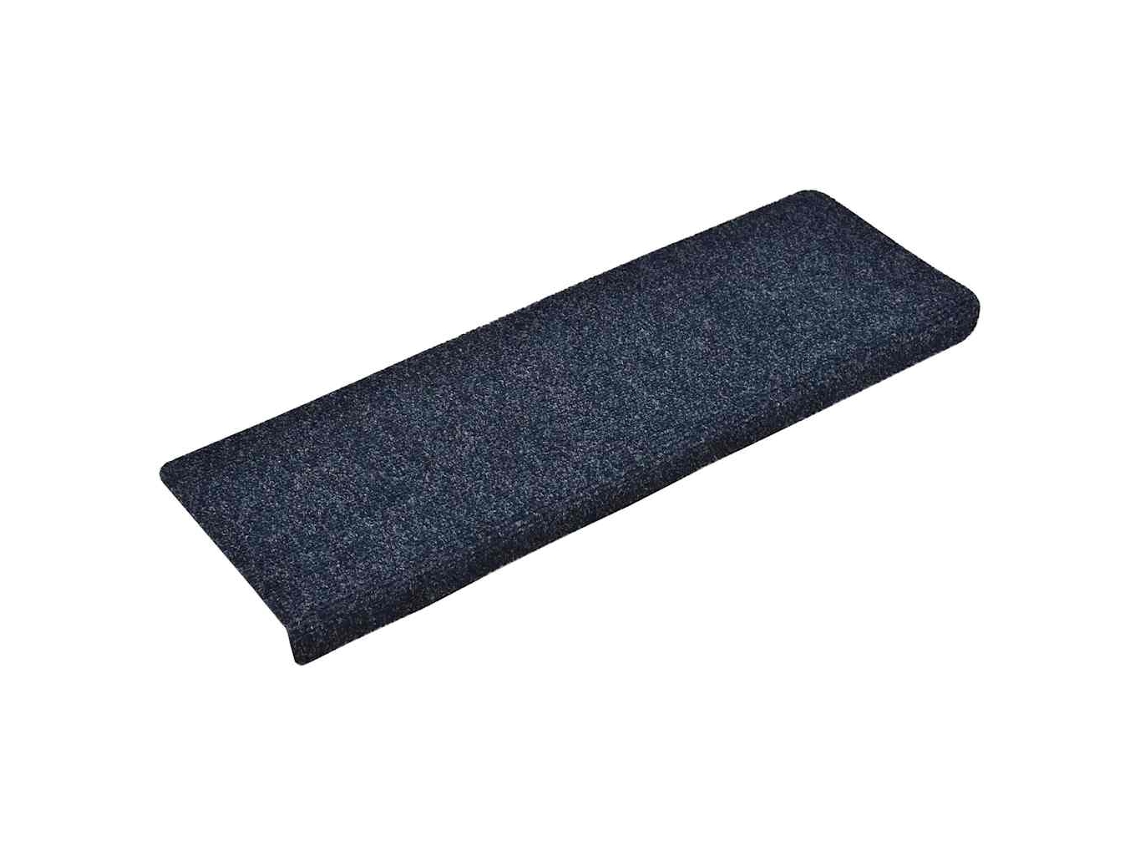 Tapetes De Escada Autoadesivos 30 Peças 65x21x4 Cm Azul Com Borda Retangular