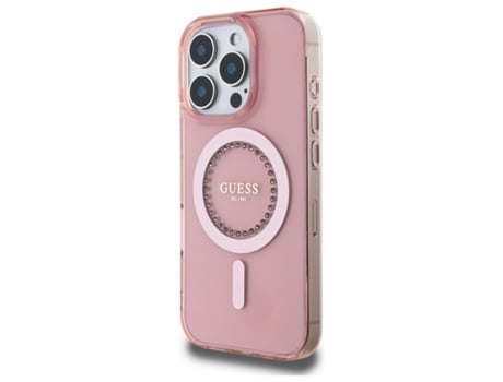 Capa para iPhone 16 Pro GUESS Pele Sintética Rígida Rosa