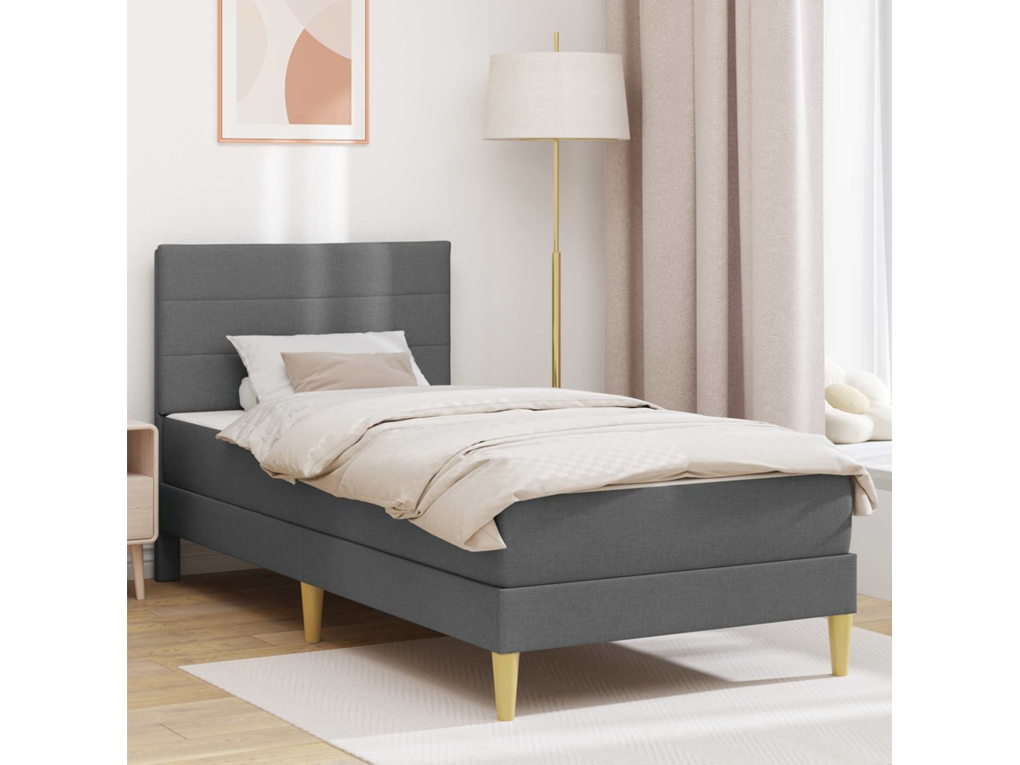 Vidaxl Estrutura Da Cama 100 X 200 Cm Cinza Escuro